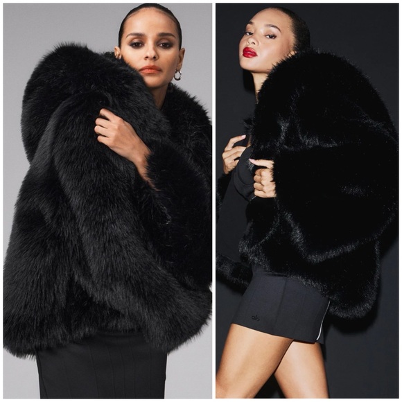 ALO Yoga Jackets & Blazers - ALO YOGA Opulent Faux Fur Statement Jacket Black M/L